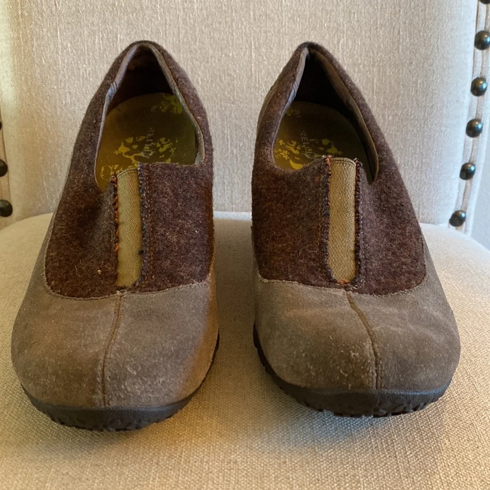 Merrell Tulip Wool Vibram Wedges Suede Grey Taupe Size 10.5